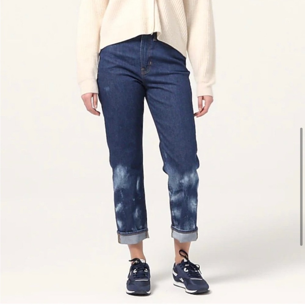NWOT J.Crew Slouchy boyfriend jean in Outlaw wash-AQ820 bleached spots